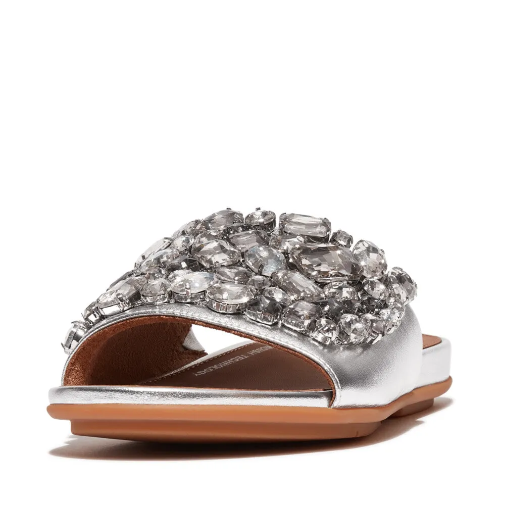 รองเท้าแตะ ผู้หญิง รุ่น GRACIE JEWEL-DELUXE METALLIC-LEATHER SLIDES