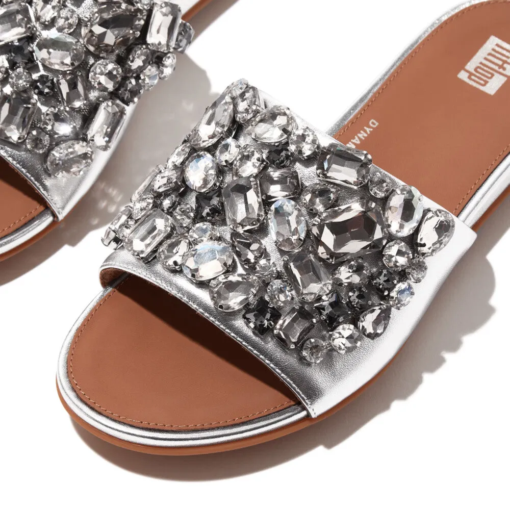รองเท้าแตะ ผู้หญิง รุ่น GRACIE JEWEL-DELUXE METALLIC-LEATHER SLIDES