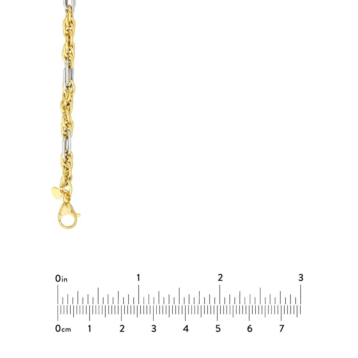 14K Two-Tone Gold Mixed Rope Chain