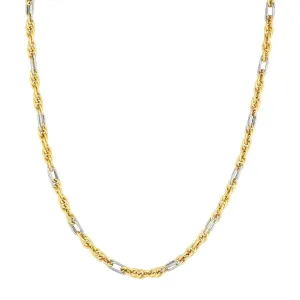14K Two-Tone Gold Mixed Rope Chain