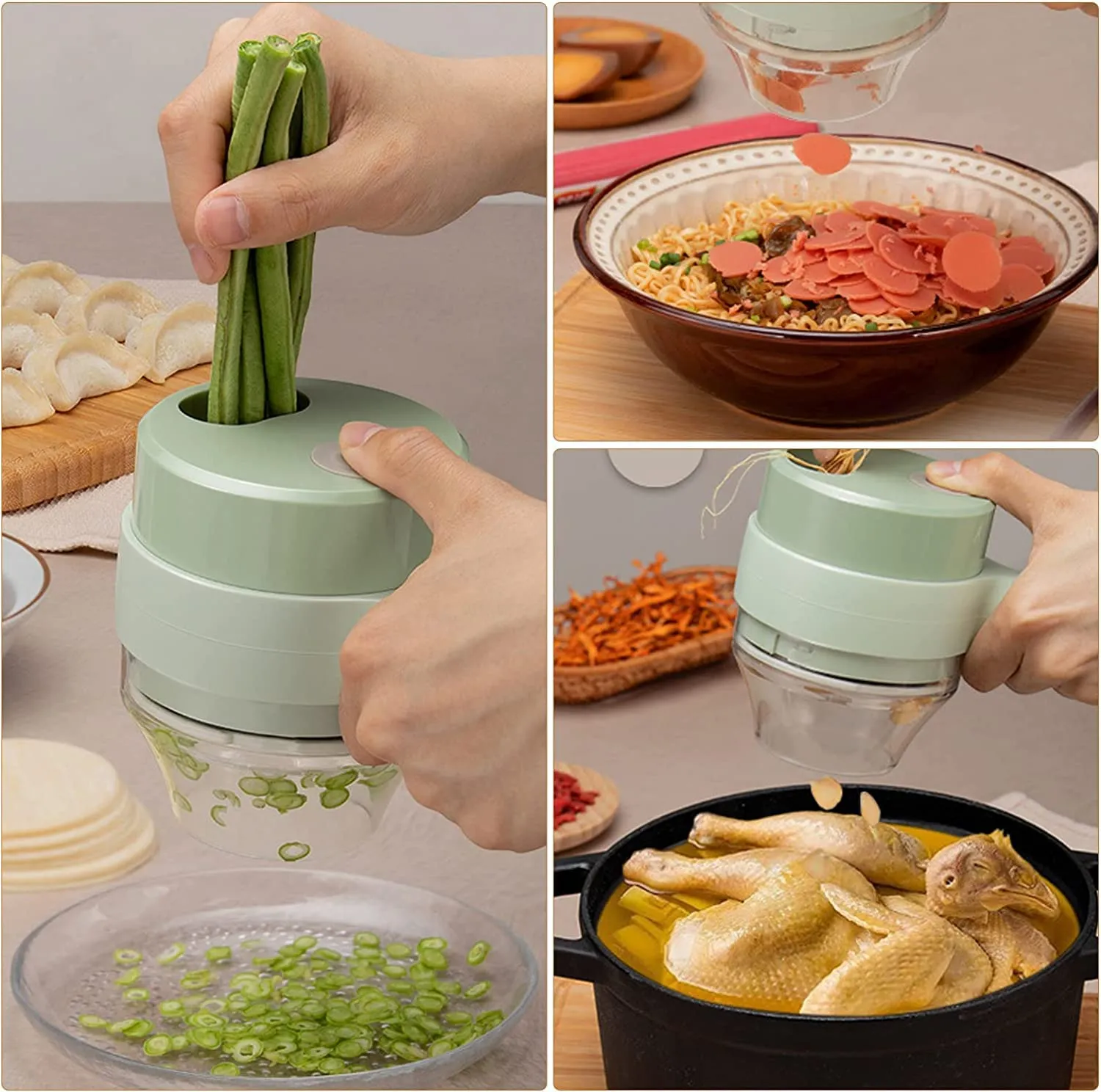 4 In 1 Handheld Electric Vegetable Cutter Set