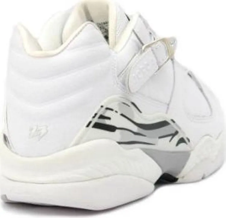 Air Jordan 8 Retro Low White Metallic Silver Sneakers 2003, white