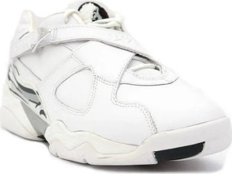 Air Jordan 8 Retro Low White Metallic Silver Sneakers 2003, white