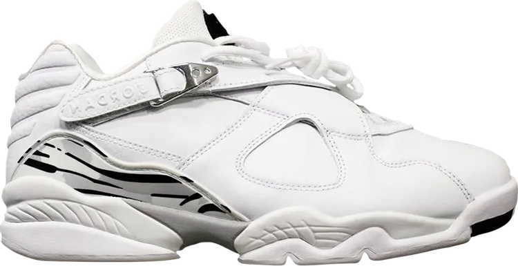 Air Jordan 8 Retro Low White Metallic Silver Sneakers 2003, white