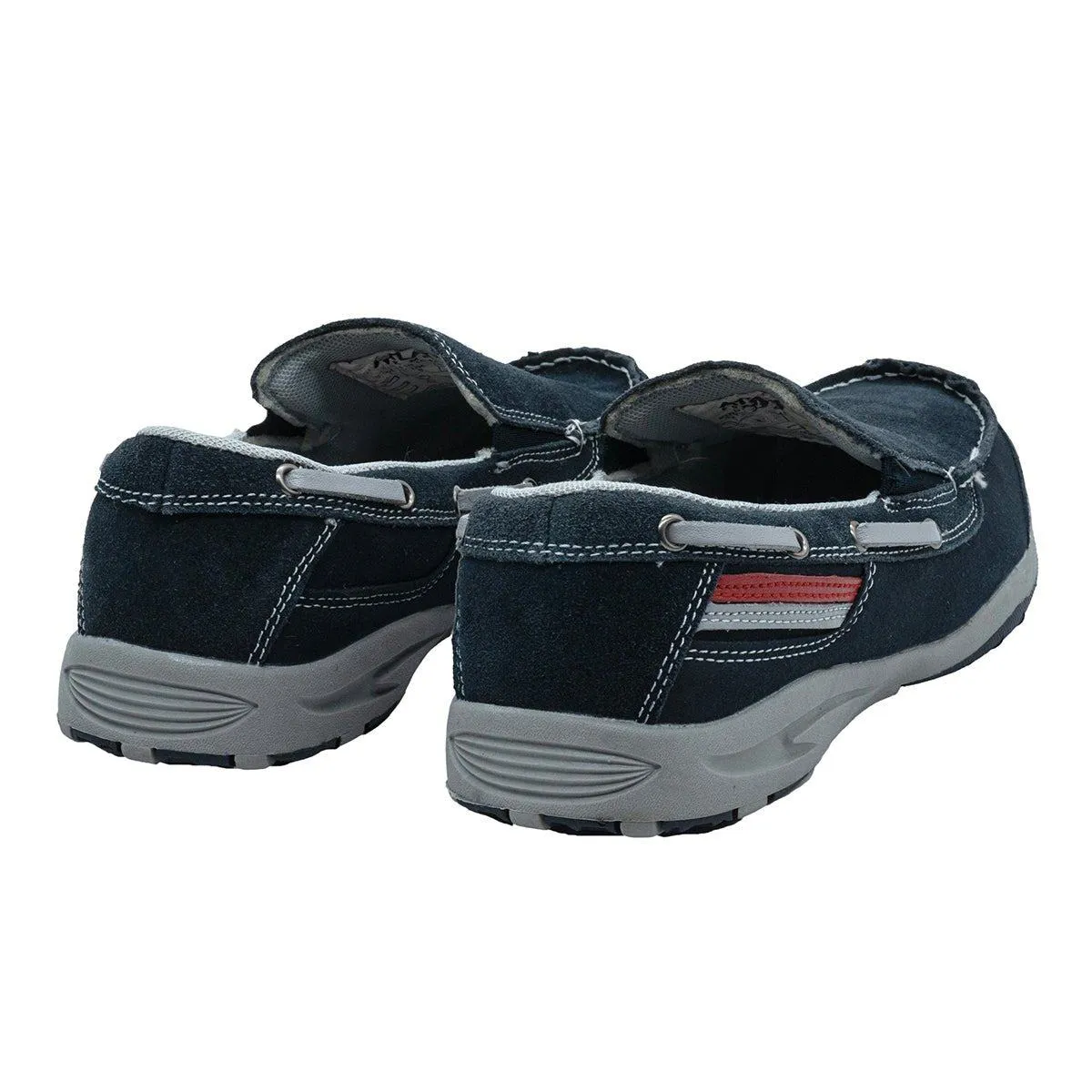 Atlas For Men Boatstyle Moccasins Suede Leather Blue Colour For Men