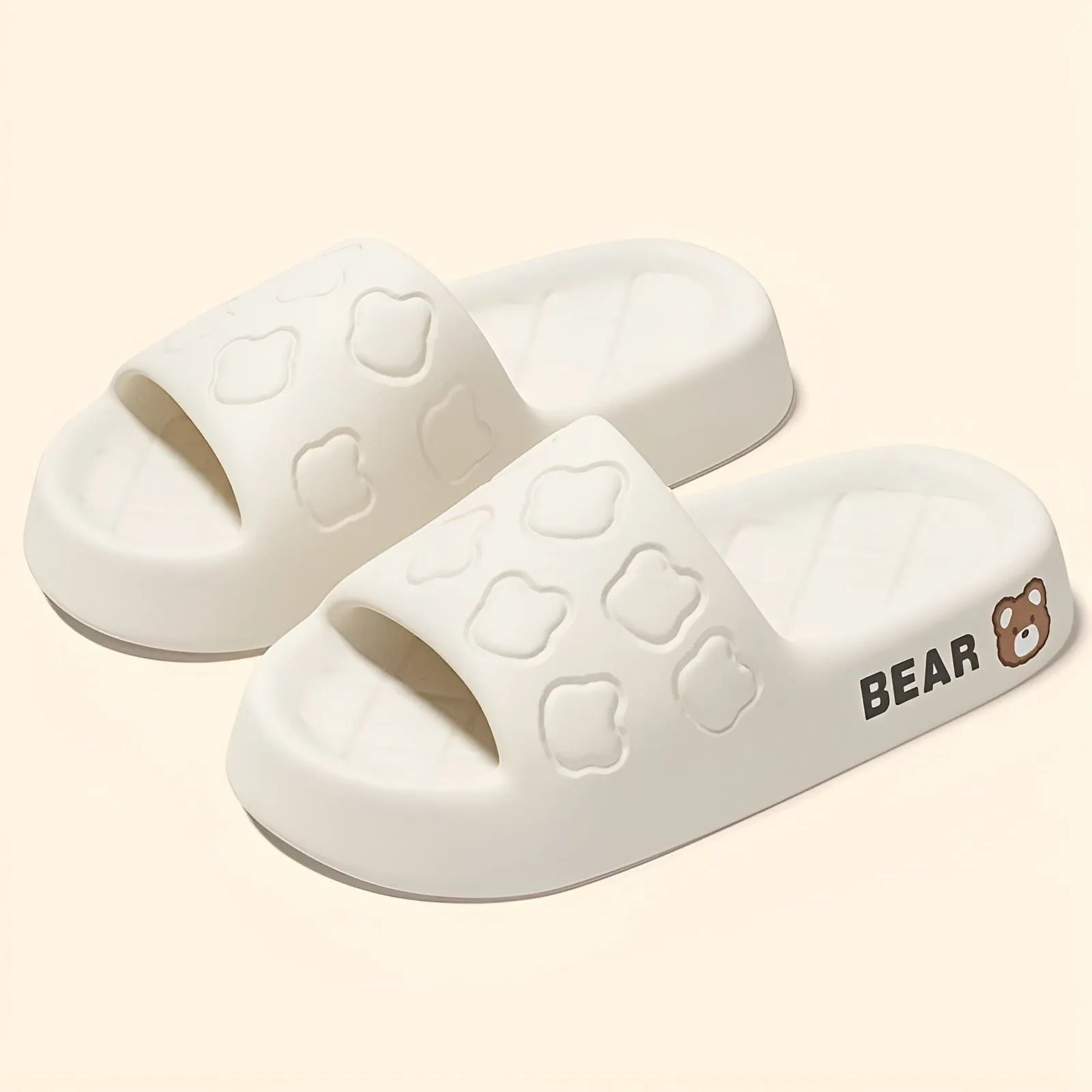 Axelle Slippers - Weicher Damen-BadeHausschuhe mit Bärenprint