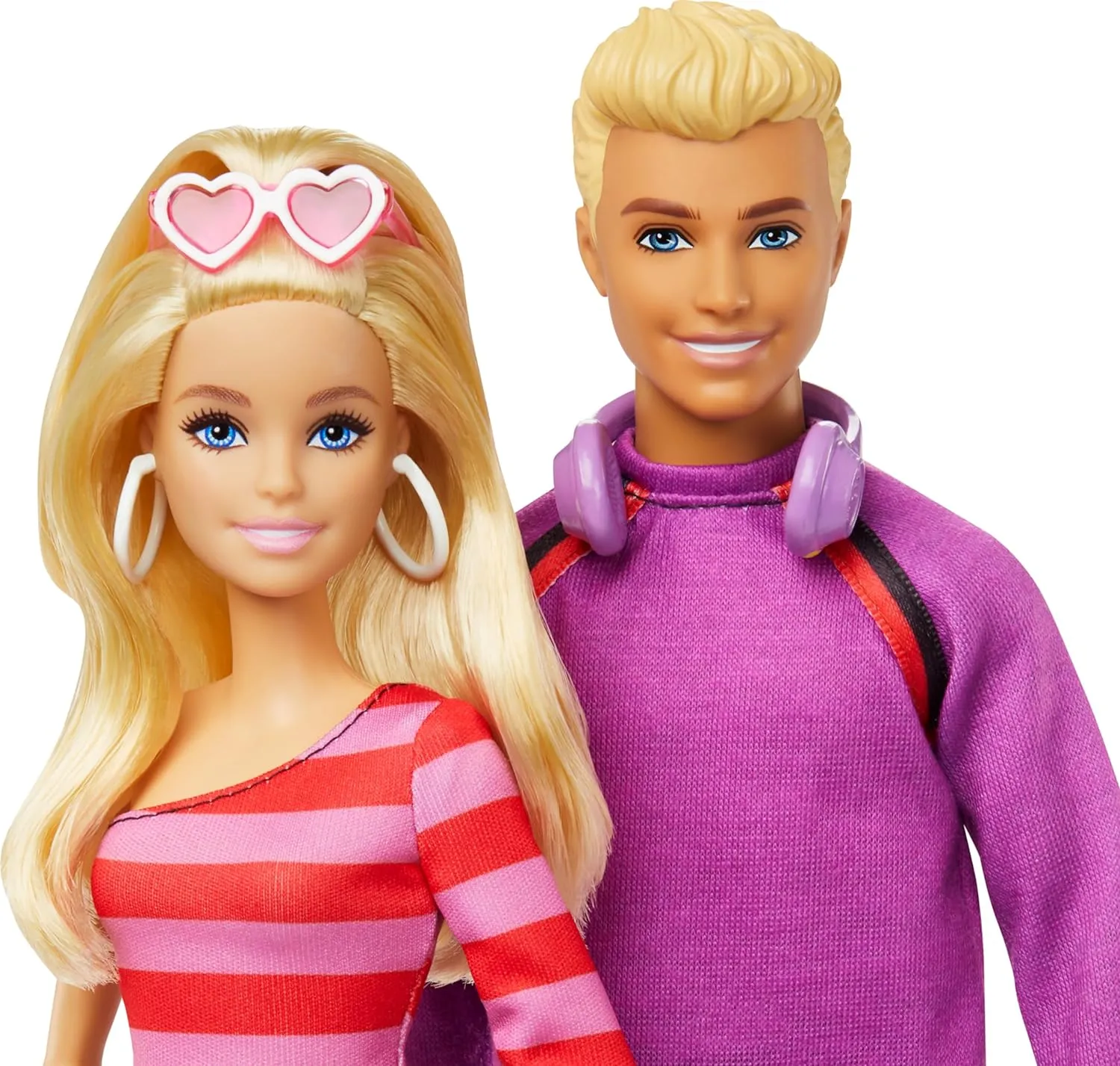 Barbie 65th Anniversary Fashionistas Set with 2 Roller-Skating Fashion Dolls & 6 Accessories for Kids Ages 3 