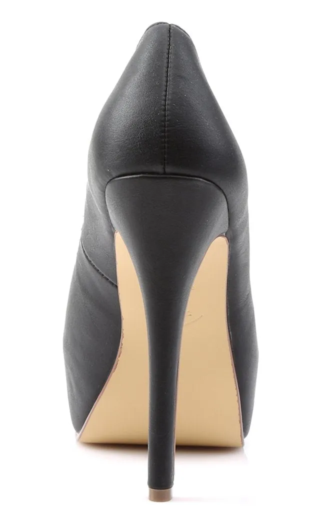 BELLA-30 Blk Faux Leather Heels