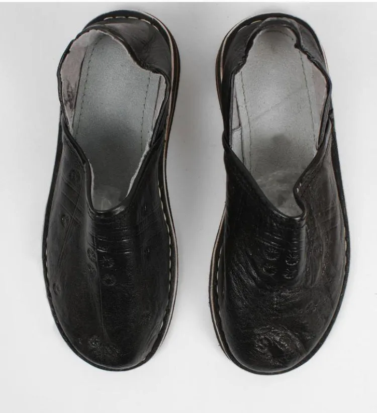 Bohemia Moroccan Berber Babouche Slippers Black