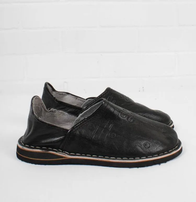 Bohemia Moroccan Berber Babouche Slippers Black