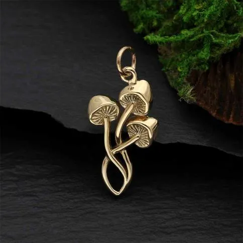 Bronze Three Mushroom Charm