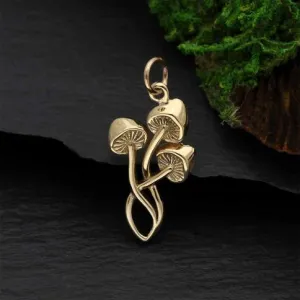 Bronze Three Mushroom Charm