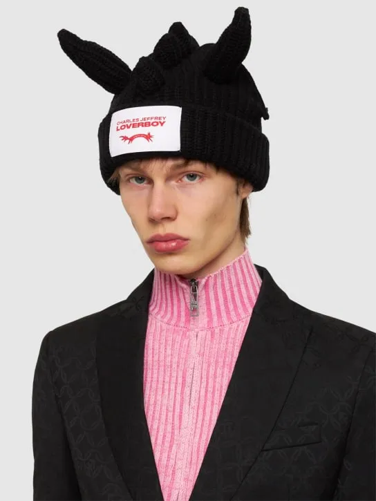 Charles Jeffrey LOVERBOY   Chunky Dragon wool &amp; nylon beanie 