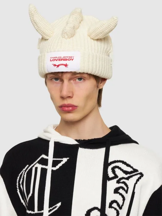 Charles Jeffrey LOVERBOY   Chunky Dragon wool &amp; nylon beanie 