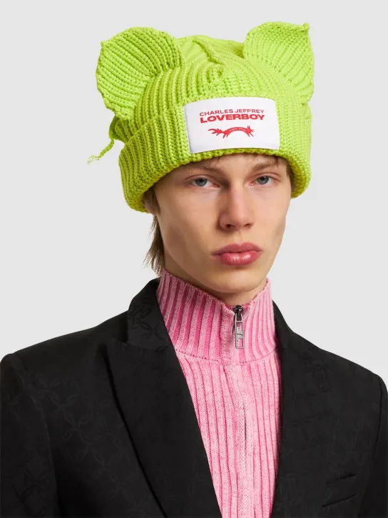 Charles Jeffrey LOVERBOY   Chunky Ears cotton beanie 