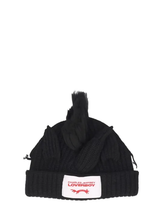 Charles Jeffrey LOVERBOY   Chunky Unicorn wool &amp; nylon beanie 