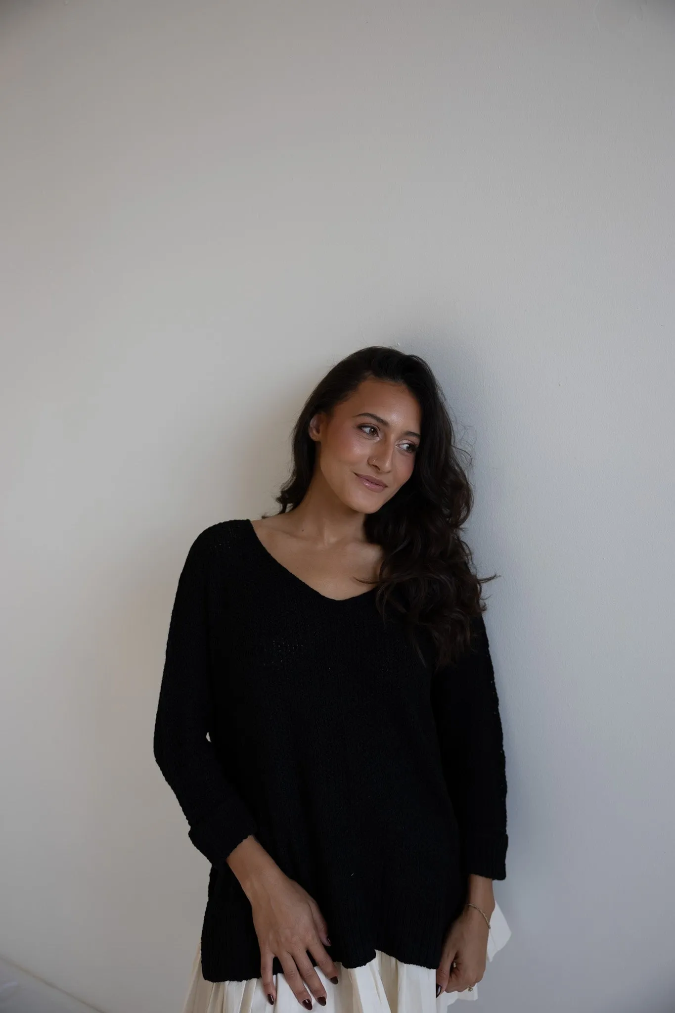Cozy Chic Knit Sweater in Black