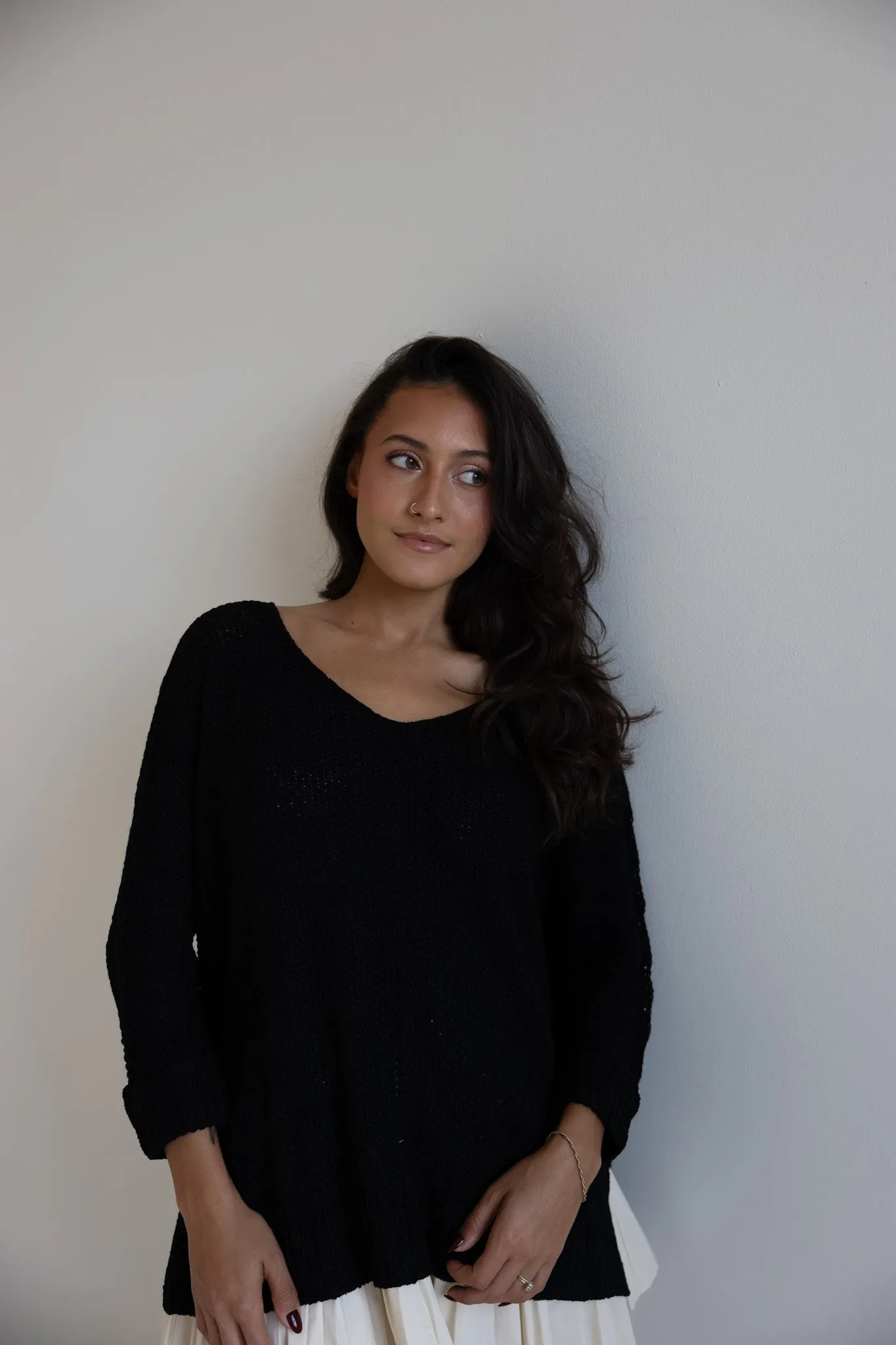Cozy Chic Knit Sweater in Black