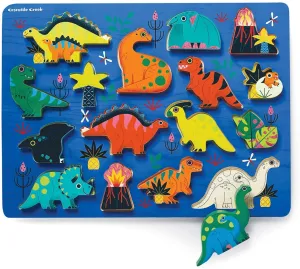 Dinosaurs 16 Piece Wood Puzzle & Playset