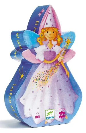 Djeco Silhouette Fairy and Unicorn Puzzle 36 pc