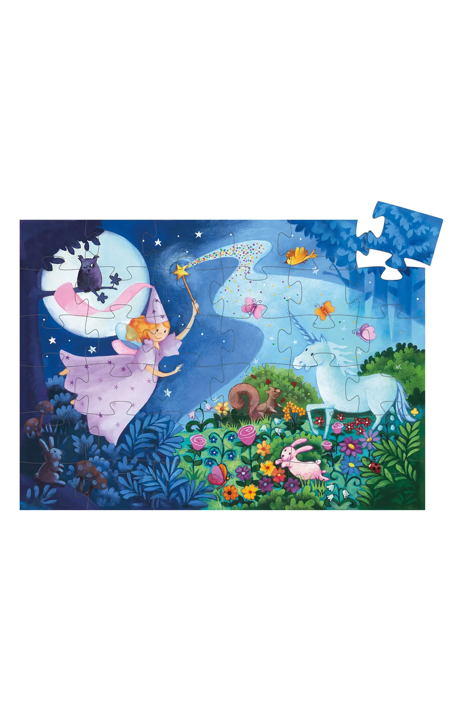 Djeco Silhouette Fairy and Unicorn Puzzle 36 pc
