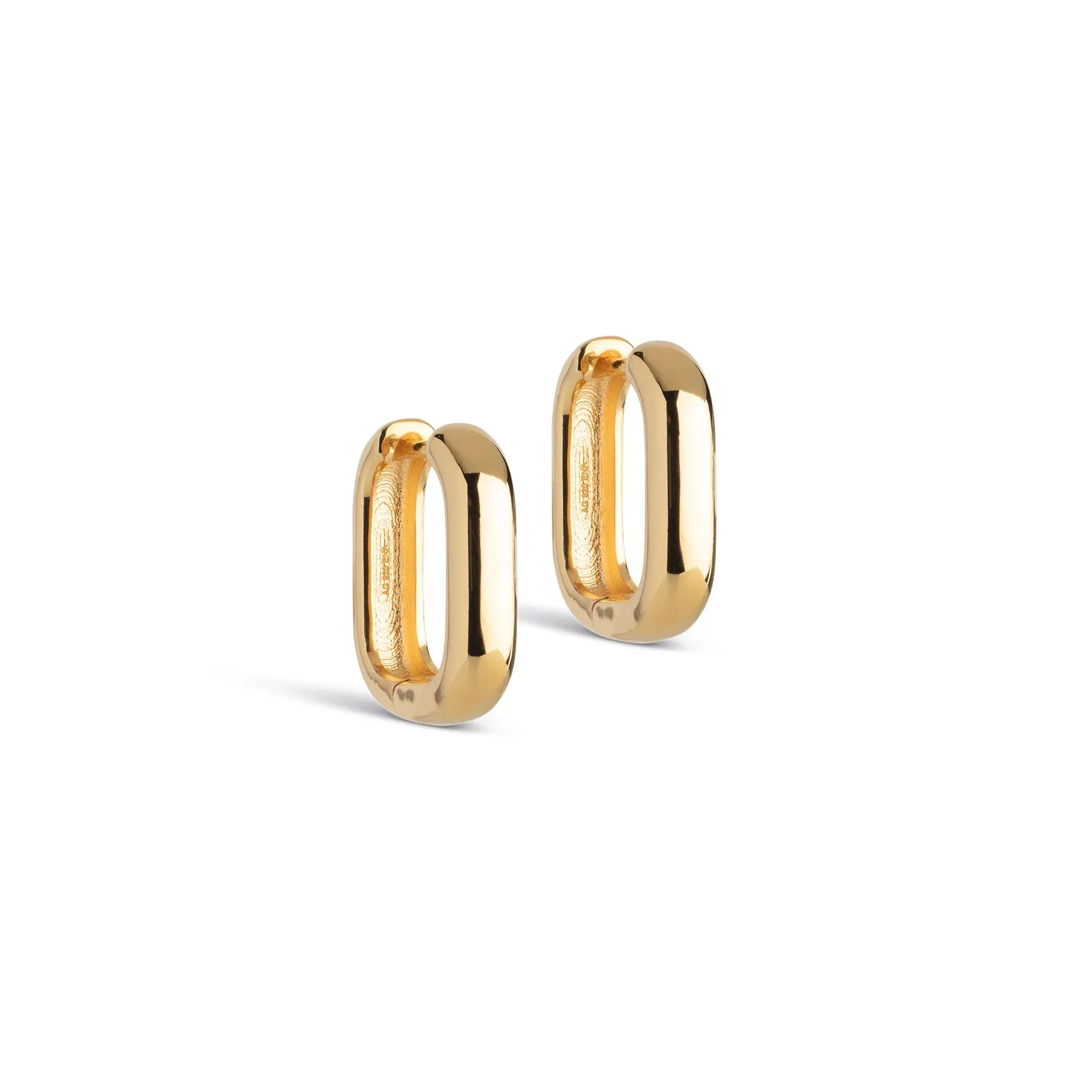 Enamel Copenhagen Square Hoops 18MM-Gold