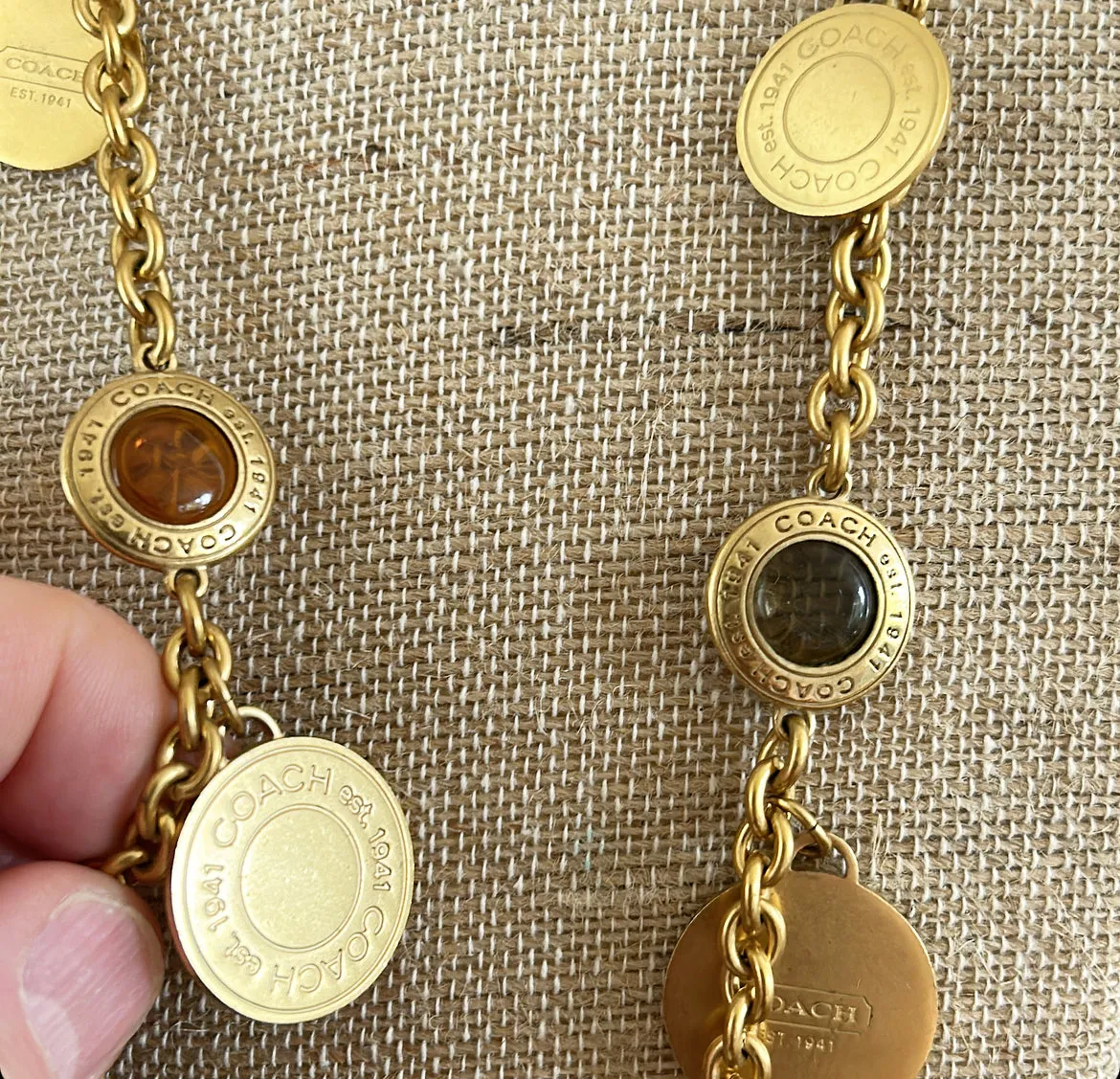 Fabulous vintage signed COACH designer statement necklace.