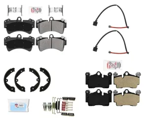 F&R AmeriBrake Pads hardware Parking Shoes for 07-15 Audi Q7 with 350MM Rotors