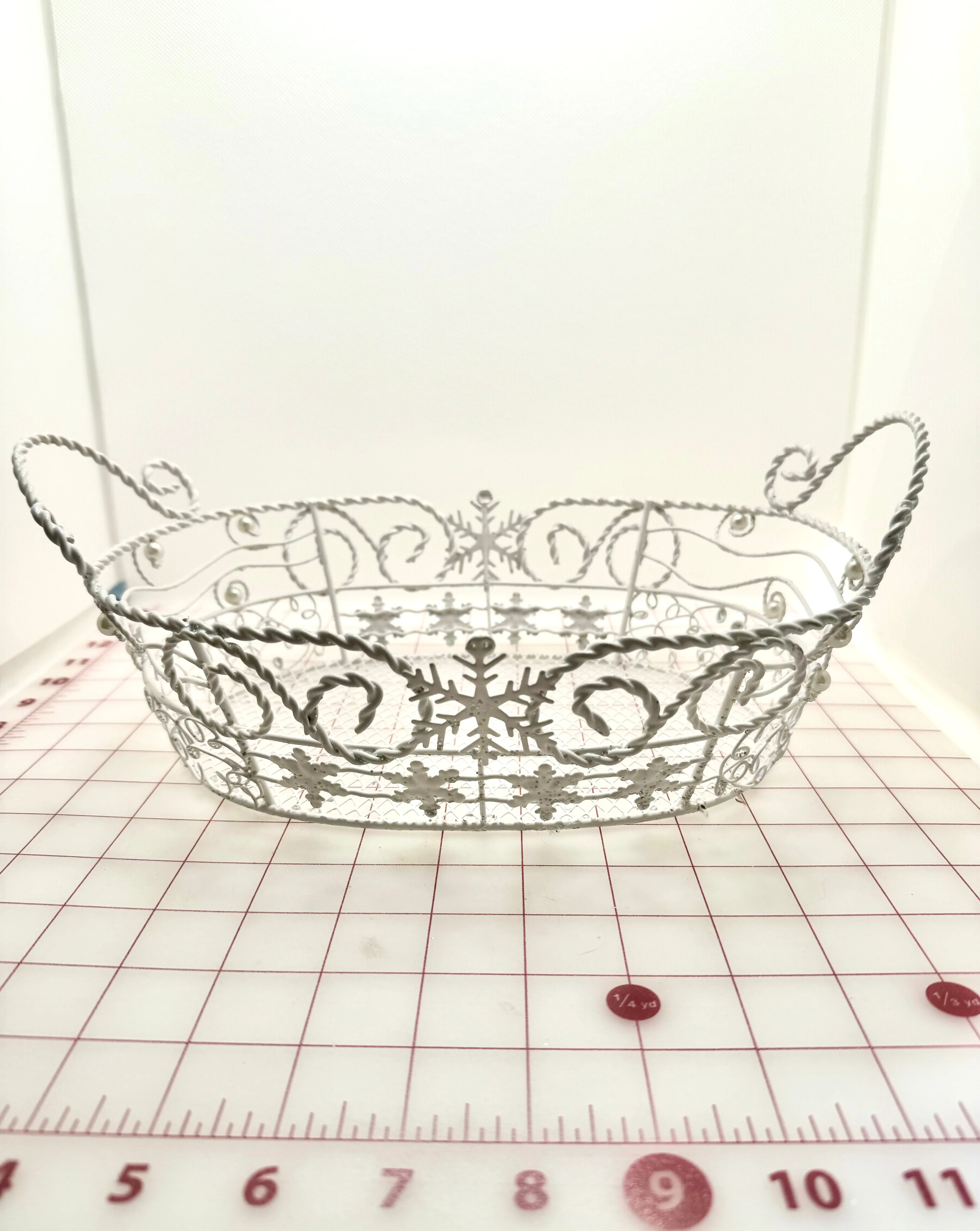 Fancy Basket - White with Snowflake Design Only 2 Available Close-Out