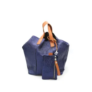Frida Small Tote Metallic Navy