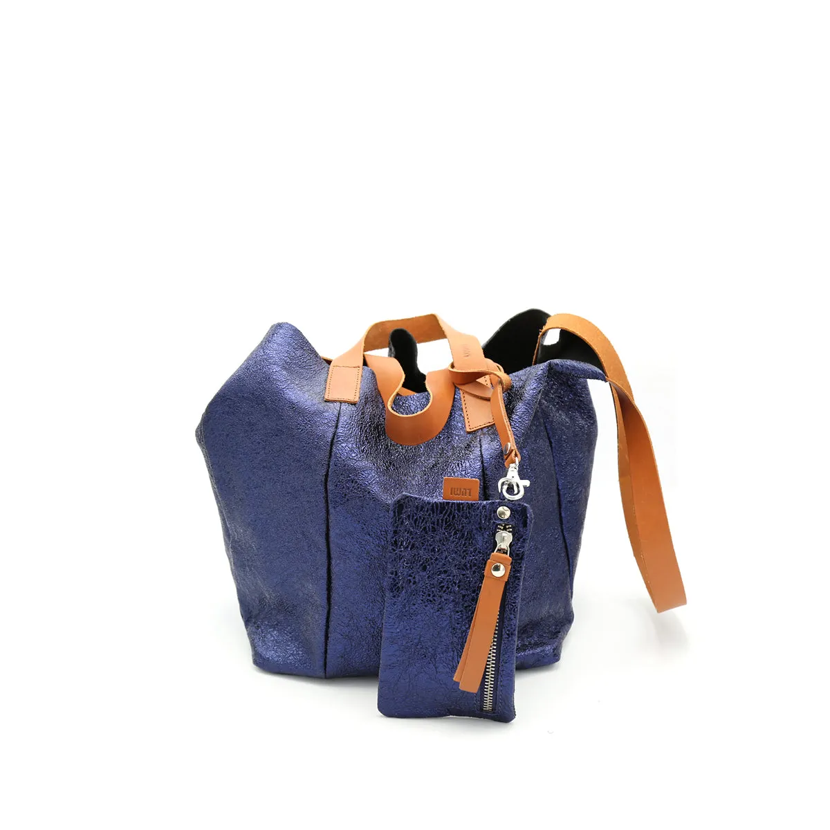 Frida Small Tote Metallic Navy