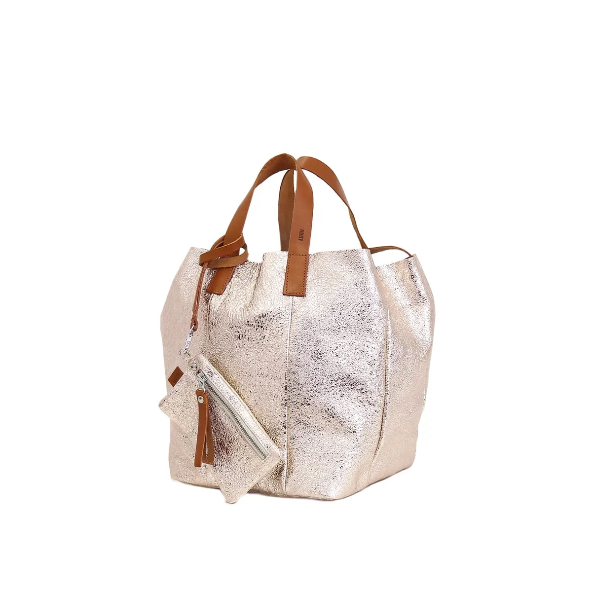 Frida Small Tote Metallic Pink Gold