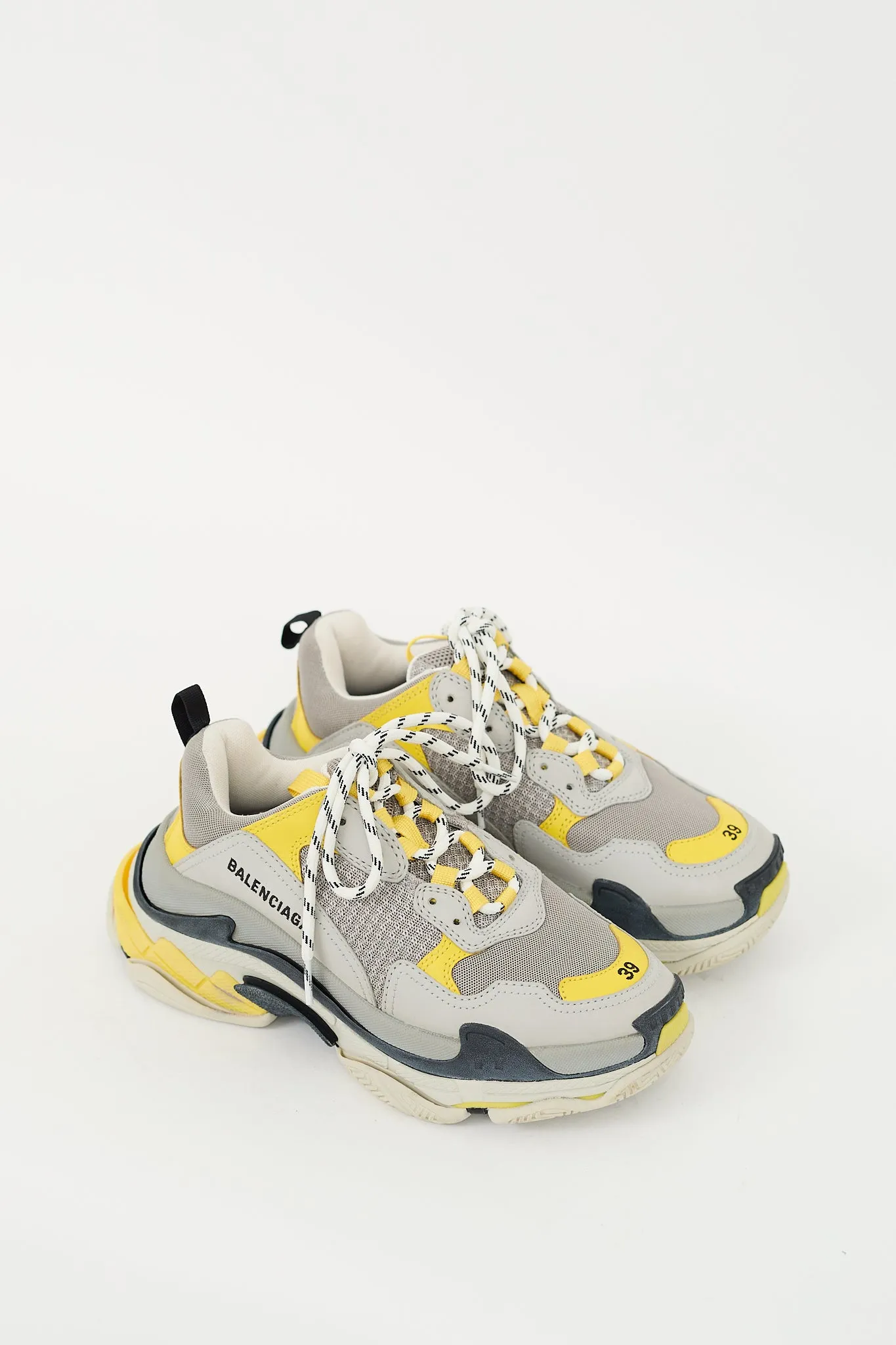 Grey & Yellow Triple S Sneaker