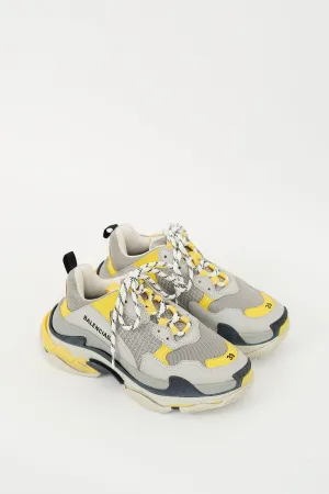 Grey & Yellow Triple S Sneaker
