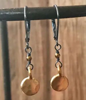 Hammered Vermeil Mixed Metal Earrings