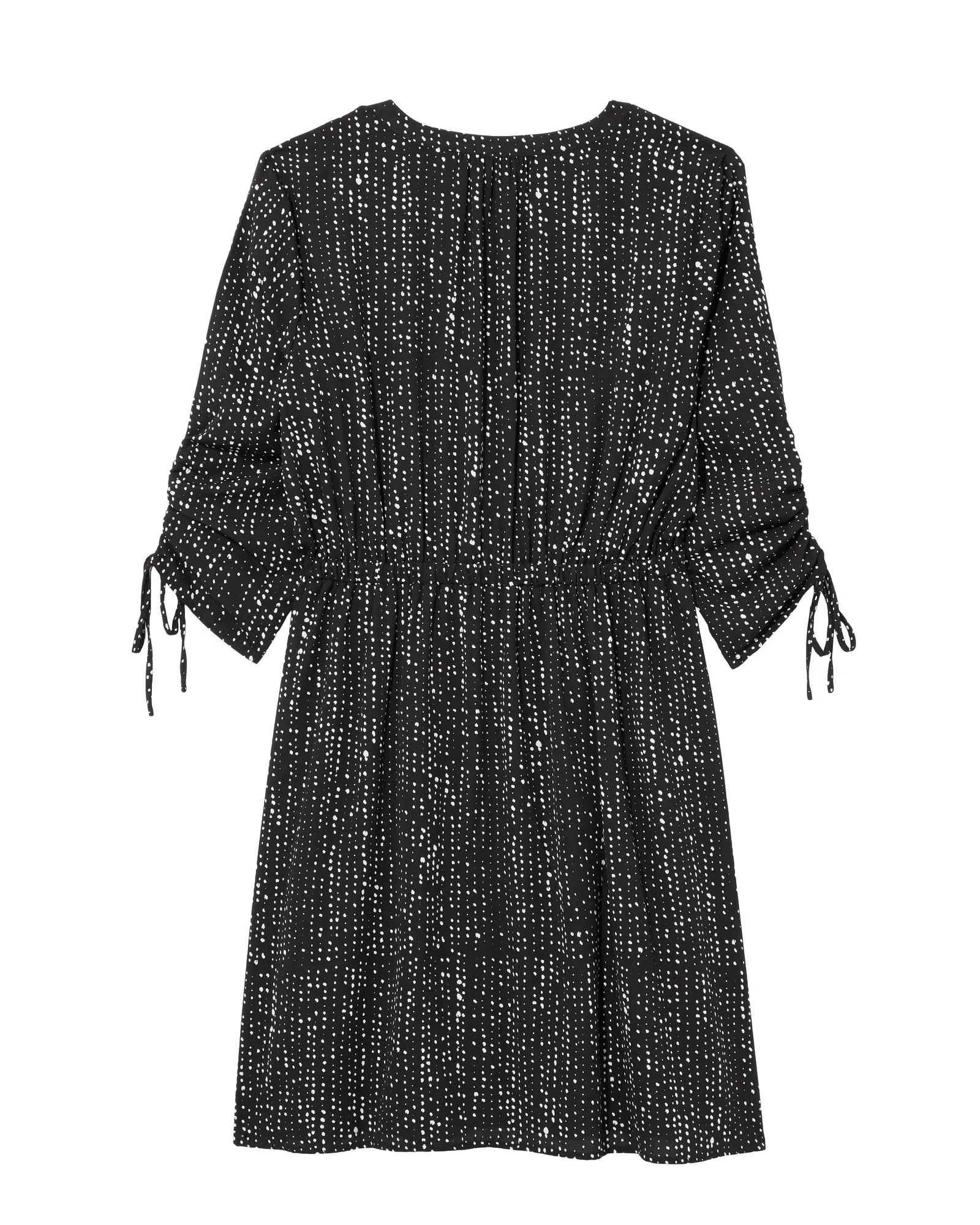 Keene Ruched Sleeve Dress | Black / White