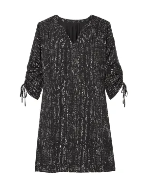 Keene Ruched Sleeve Dress | Black / White