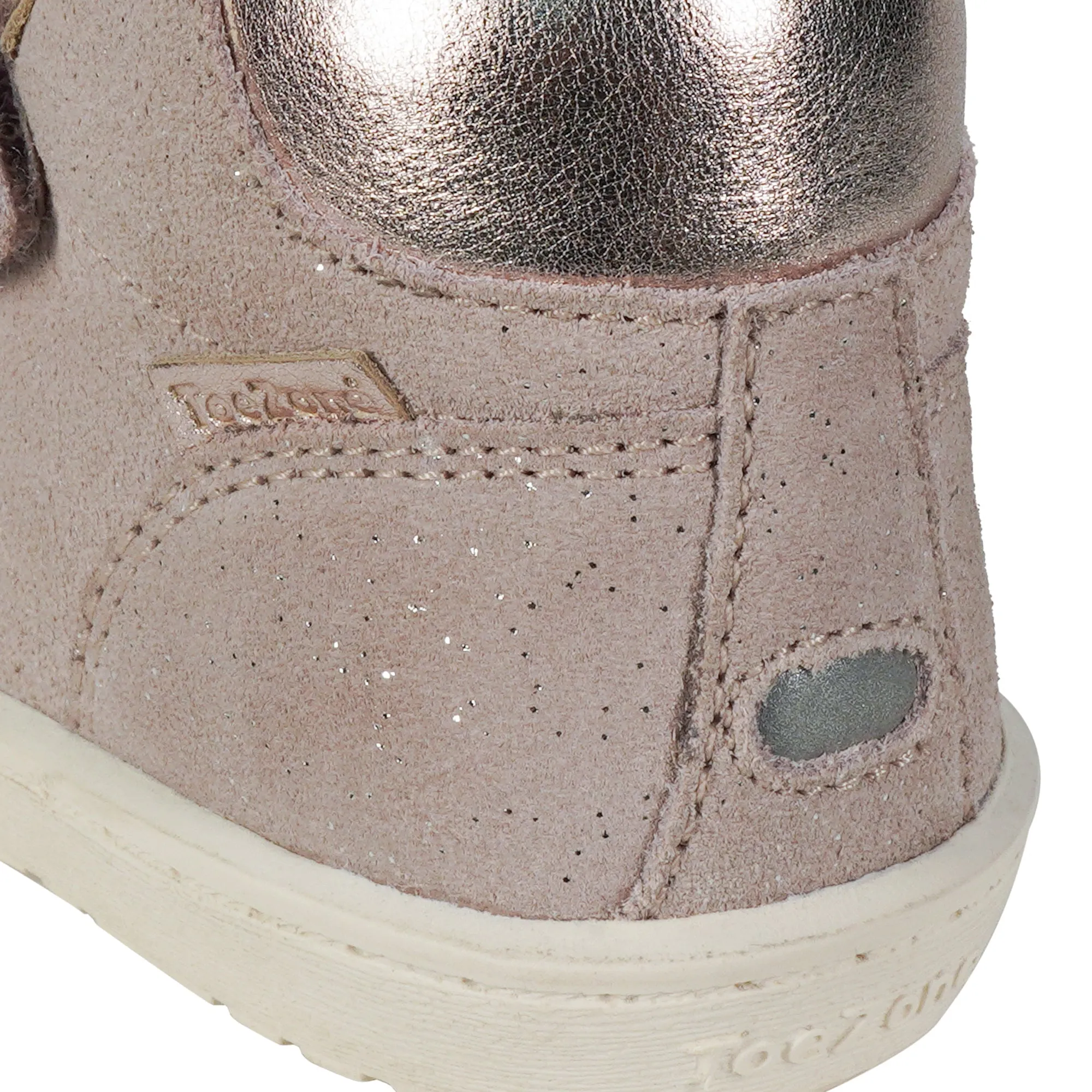 LAYLA - Girls' Pink Shimmer Rip Tape Boots (Available in Half Sizes)