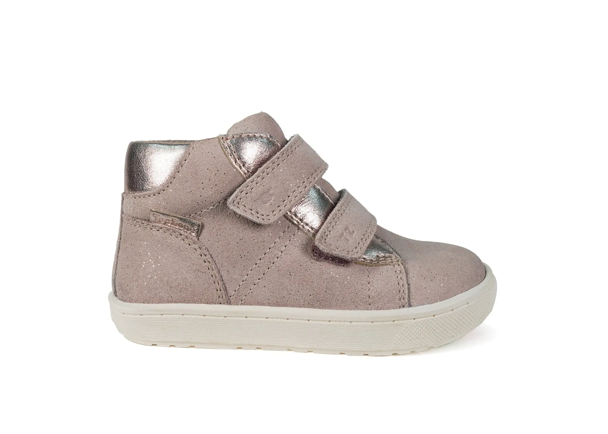 LAYLA - Girls' Pink Shimmer Rip Tape Boots (Available in Half Sizes)