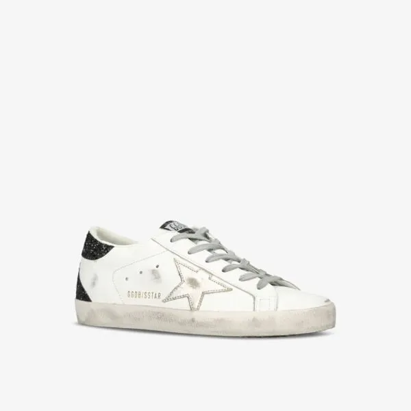 Leather low-top sneakers Superstar 11538 with Golden Goose logo patch, black