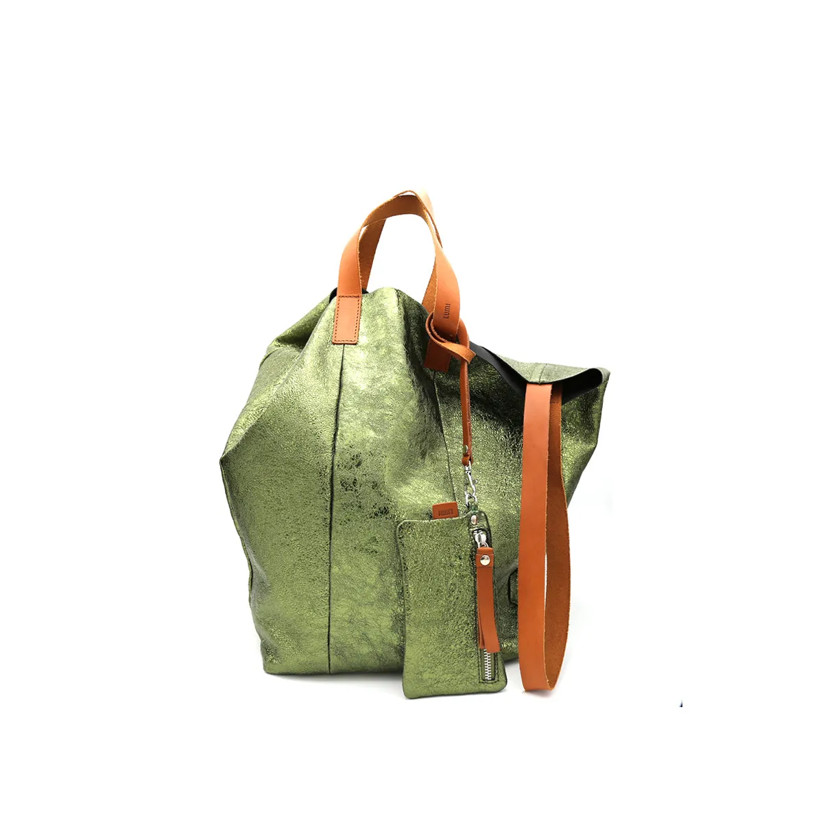 Linda Large Tote Metallic Green