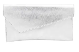 MARIAN Silver leather Envelope Clutch bag