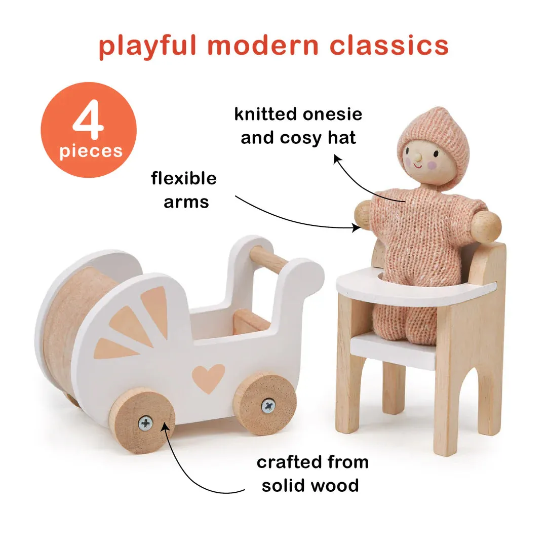 Mentari Dolls House Furniture, Nursery Set
