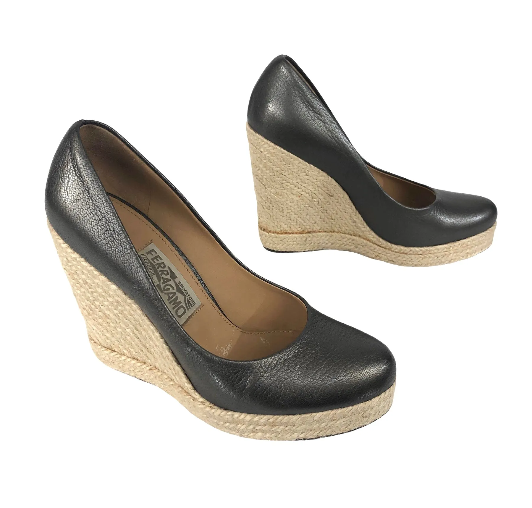 Metallic Grey Bernie Espadrille Wedge Platform | Size US 7.5