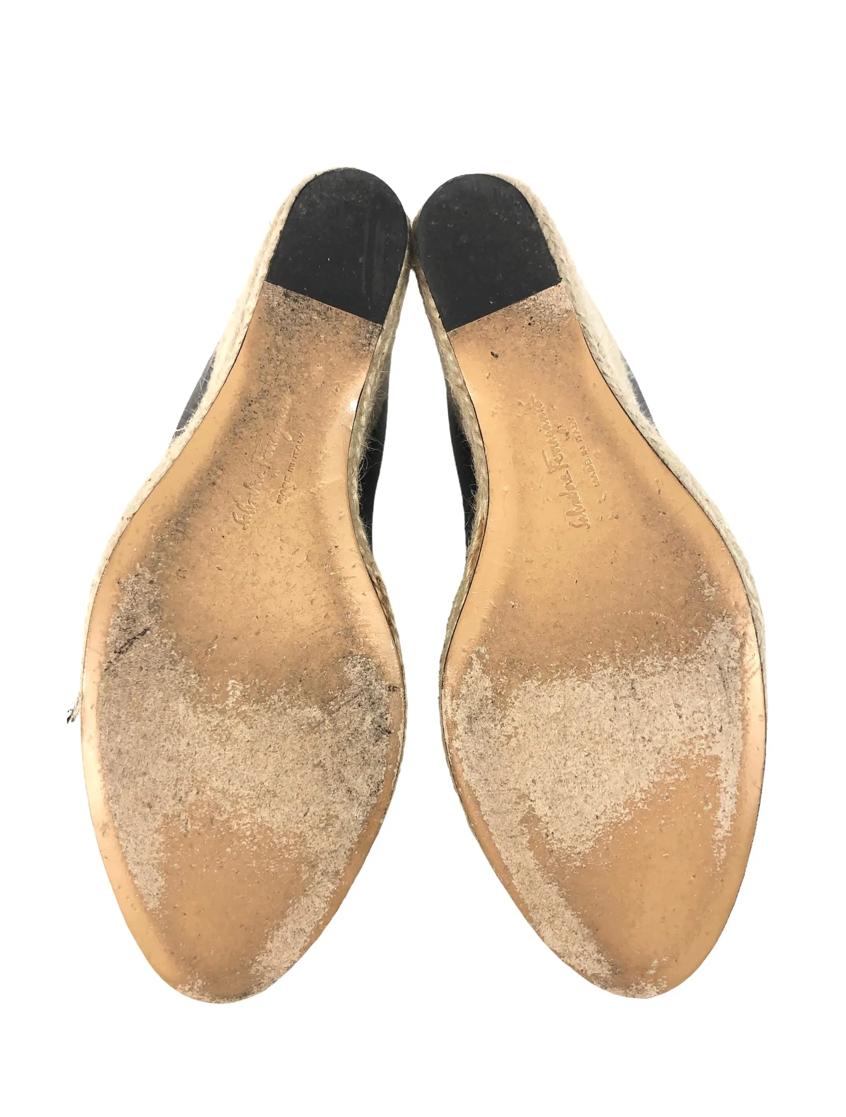 Metallic Grey Bernie Espadrille Wedge Platform | Size US 7.5