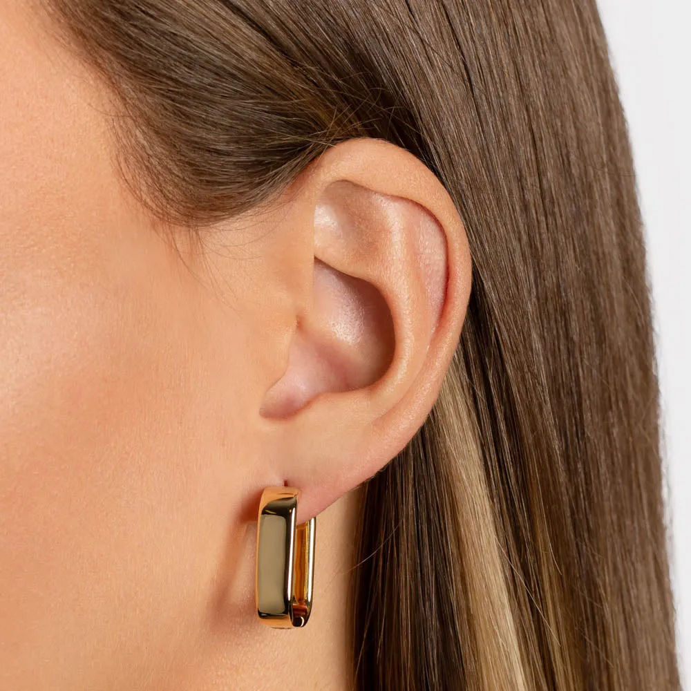 Midi Chunky Paperclip Earrings in Gold