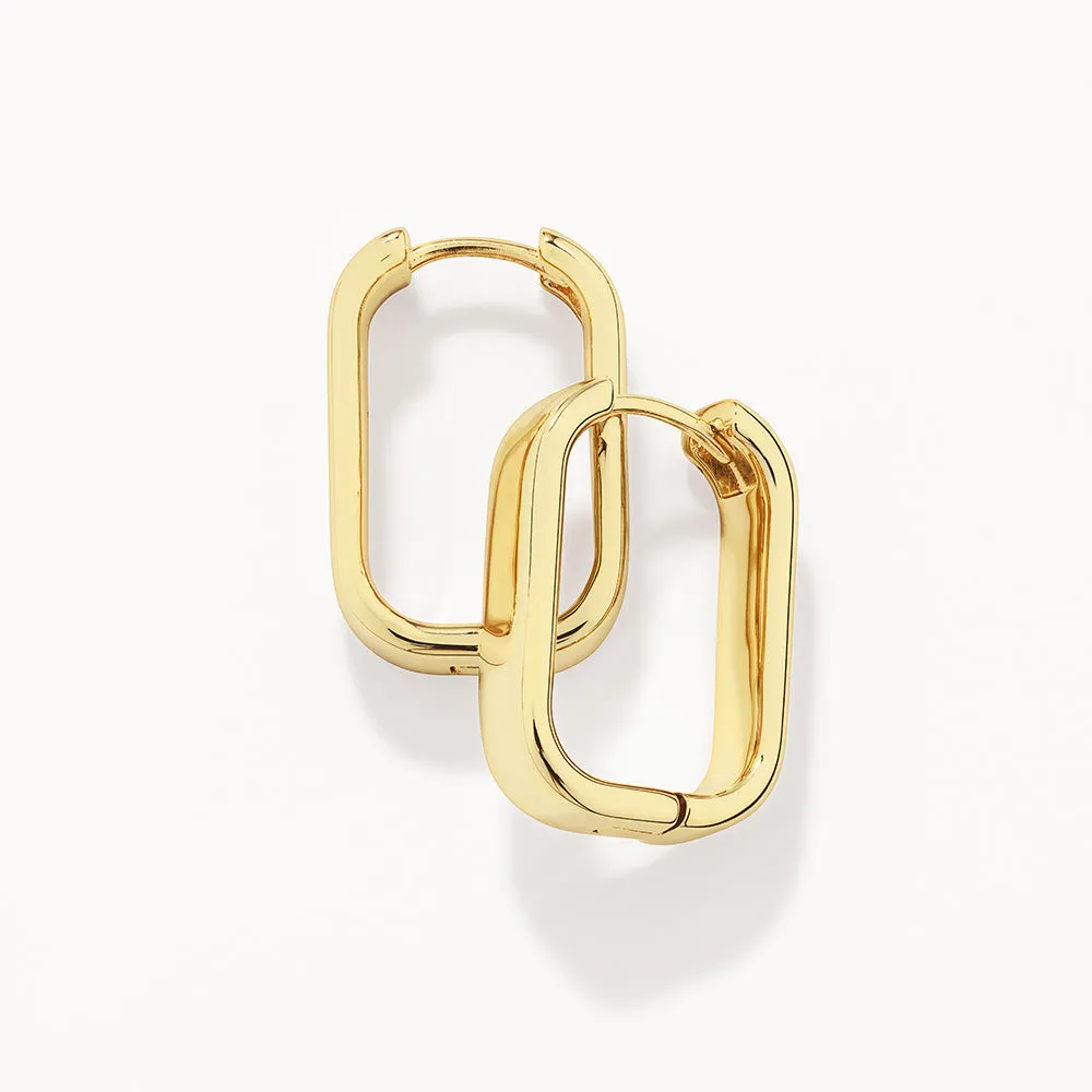 Midi Chunky Paperclip Earrings in Gold