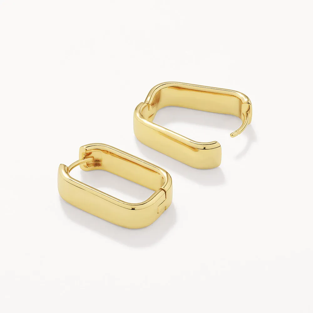 Midi Chunky Paperclip Earrings in Gold