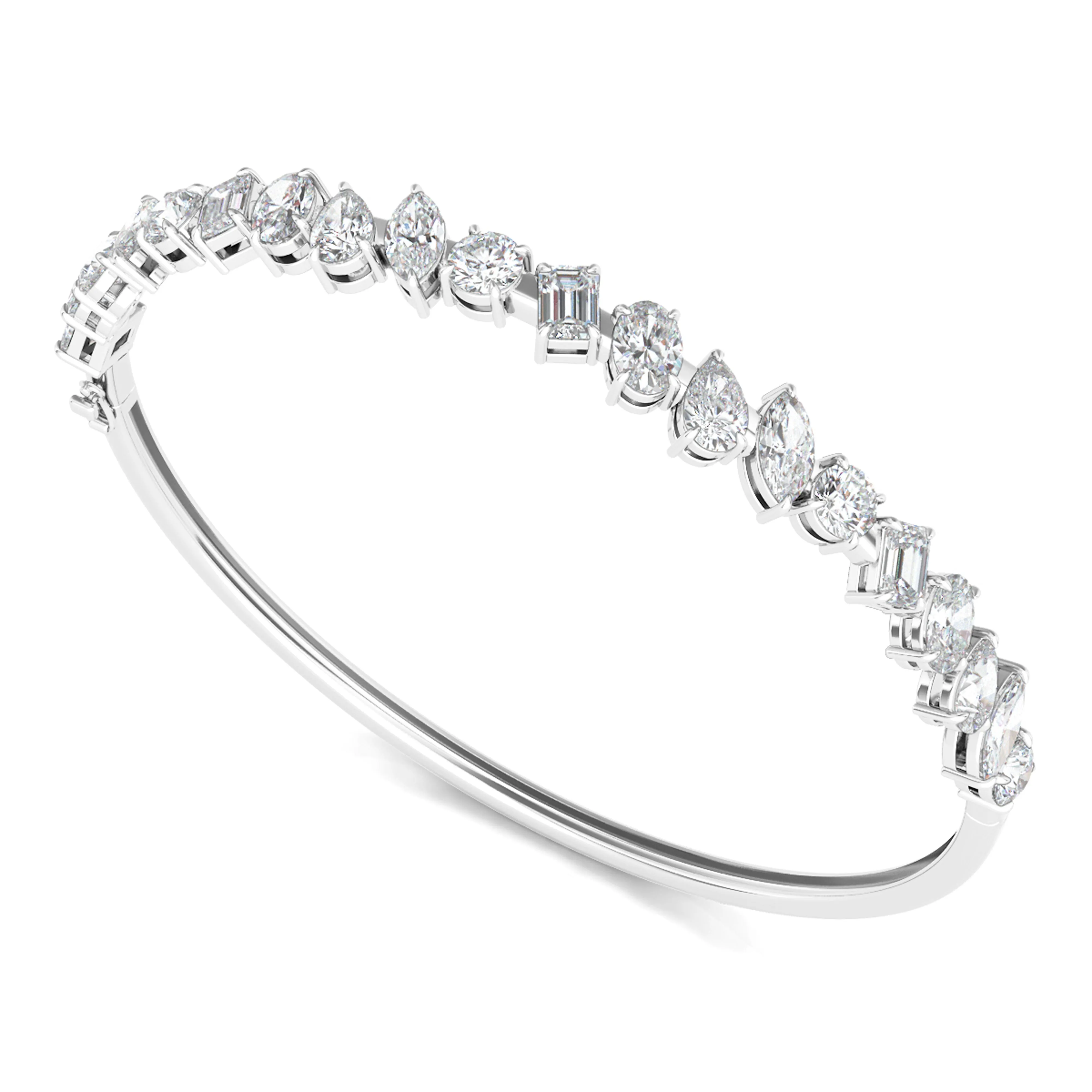 Mixed Diamond Bangle Bracelet