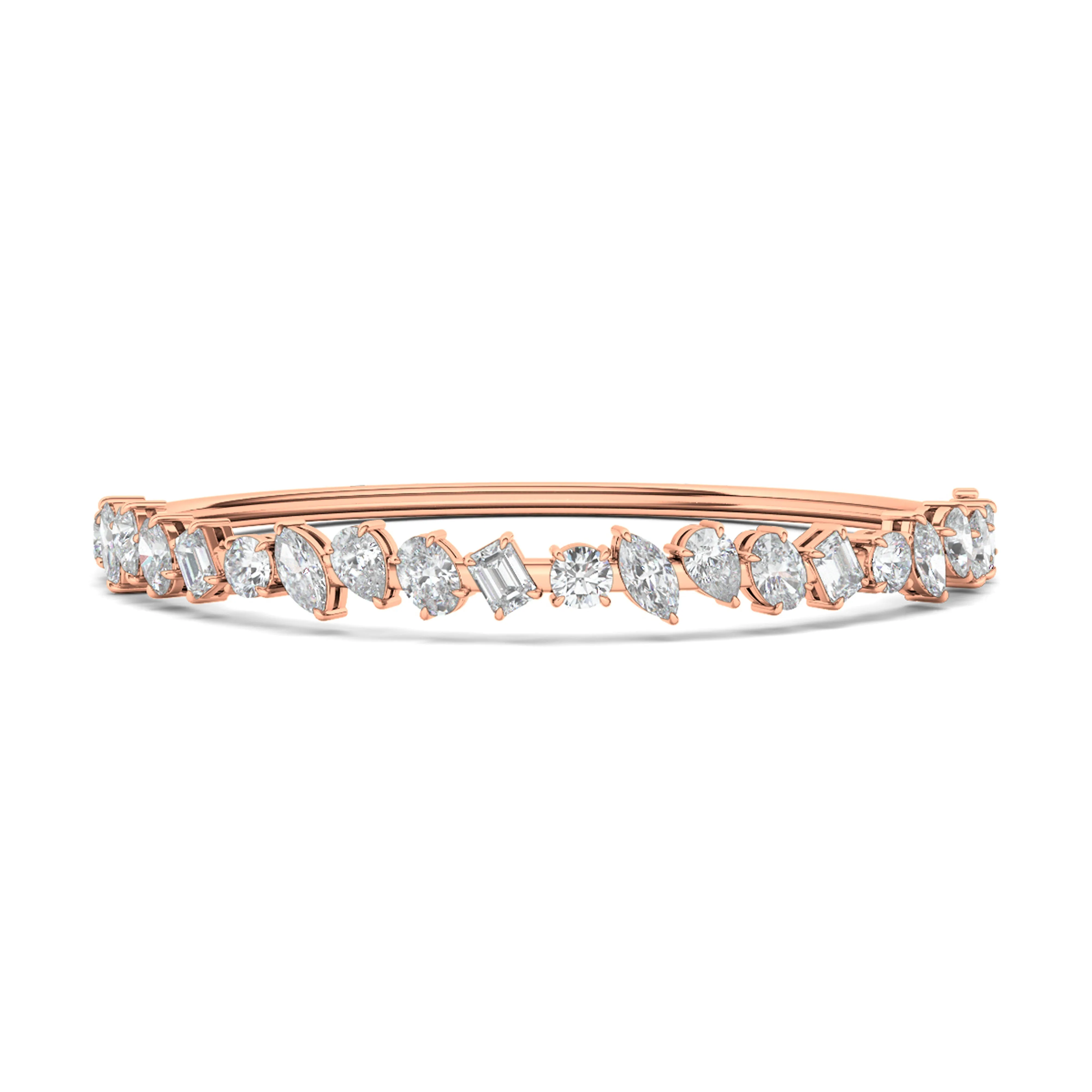 Mixed Diamond Bangle Bracelet
